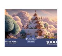 White Estate Floating in The Sky 1000 Piezas Papel Premium Rompecabezas Ethereal Fantasy Castle Meditativo Jigsaw Regalo Niños 38x26cm/1000pcs