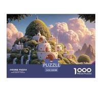 White Estate on Top of An Island 1000 Piece Papel Premium Rompecabezas Ethereal Fantasy Castle Meditativo Jigsaw Educativo Niños 52x38cm/1000pcs