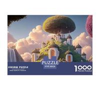 White Estate on Top of An Island 1000 Pièces Rompecabezas Ethereal Fantasy Castle Divertido, Desafiante Y Estimulante para Adultos Juego De Desafío Difícil 38x26cm/1000pcs