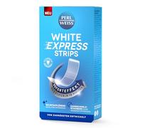 White Express Strips - Blanqueamiento dental en 15 minutos, hasta 2 niveles de dientes más blancos, efecto inmediato con tiras blanqueadoras autodisueltas, cuidadoso con el esmalte dental y sin