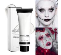 White Face Paint, Liquid Matte Foundation, 56.98x9801 inches Smudge Proof Safe Skin-Friendly Formula, Portable Makeup Cosmetic for Cosplay Children Christmas Stage Party Events, Kids Activities