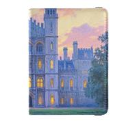 White Fantasy Fairytale Castle - Cartera de viaje de cuero para mujer, soporte para pasaporte para viajes, funda para tarjeta de vacunación, combo con ranura para tarjeta de vacunación para mujer,