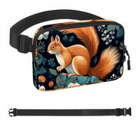 White Flower Squirrel-999 - Cangurera unisex de moda, riñoneras deportivas, delgadas, modernas, para correr, senderismo, senderismo, mujer, hombre, multicolor, 4 x 23 x 15 cm, multicolor,