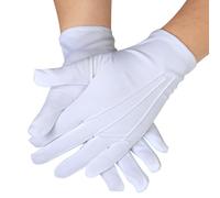 White Formal Gloves, Anti Slip Comfy Unisex Uniform Formal Gloves, Theatre Accessories White for Weddings Funerals Big Events Musicians Magicians