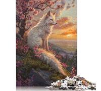 White Fox Blossom Tree Art Puzzles Imposible,desafío for Adults Juego Educativo 1000 Piezas Obra De Arte De Juego De para Adultos, Regalos A Partir De 14 Años 1000pcs (75x50cm)