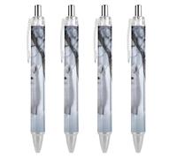 White Fox in The Snow - Bolígrafo retráctil de punta fina de 0,5 mm, secado rápido, 4 unidades, como en la imagen 3