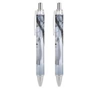 White Fox in The Snow - Bolígrafo retráctil negro de punta fina de 0,5 mm, secado rápido, escritura suave, 1 unidad como se muestra en la imagen 3