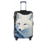 White Fox in The Snow - Fundas elásticas para equipaje de viaje, a prueba de polvo, resistente a los arañazos, para maleta, de 22 a 24 pulgadas