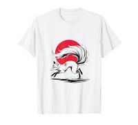 White Fox Japanese Kitsune Sunset Japón Niños Niñas Niños Camiseta