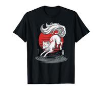 White Fox Sunset Japanese Kitsune Japón Niños Niñas Niños Camiseta