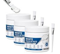 White Furniture Touch-Up Paste with Brush,Professional Wood Filler & Wall Repair Cream, Instant Scratch Concealing Wood Repair Paste Cabinets & W o en Floors (3pcs)