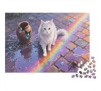 White Gato Puzzle De 1000 Piezas Animales Rompecabezas Adultos De 1000 Piezas Juego Entretenimento 1000pcs (75x50cm)
