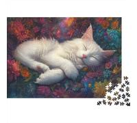 White Gato Puzzles 1000 Piezas Animales tiernos Puzzle De Madera Impresión De Alta Definición Multicolor Mejor Regalo 1000pcs (75x50cm)