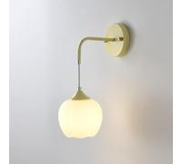 White Glass Wall Sconce French Floral Glass Art Wall Lighting Fixture Nordic Cream Green Decor Wall Lamp, Elegant Flower Glass Wall Sconces For Bedroom Bedside Cafe Living