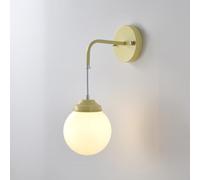 White Glass Wall Sconce French Floral Glass Art Wall Lighting Fixture Nordic Cream Green Decor Wall Lamp, Elegant Flower Glass Wall Sconces For Bedroom Bedside Cafe Living