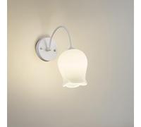 White Glass Wall Sconce Nordic Floral Glass Wall Light Fixture French Flower Shape Glass Wall Lamp, E27 Elegant Home Decor Lighting Fixture Retro Creative Iron Wall Sconces For Be