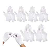 White Gloves Men, Multifunctional Cotton Hand Gloves, Overnight Sleeping Moisturizing Glove, Soft Breathable Comfortable Fabric, Reusable Stretch Fit Design, 12 Pieces 8.27x3.94x0.39in, for Home