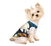 White-golden fish Pet - Camiseta transpirable sin mangas para perros pequeños y gatos, suave, ligera y elegante