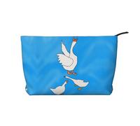 White Goose House - Bolsa de cosméticos de pana con cierre de cremallera, adecuada para viajes, camping y uso diario