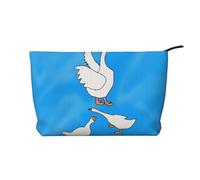 White Goose House - Bolsa de cosméticos de pana con estampado de casa de ganso blanco, bolsa de almacenamiento impermeable de gran capacidad, bolsa de almacenamiento, Black, Talla única