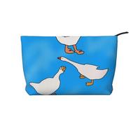 White Goose House - Bolsa de cosméticos de pana para mujer, cartera portátil con cremallera, adecuada para viajes y almacenamiento diario de cosméticos,