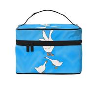 White Goose House - Bolsa de maquillaje portátil de viaje (9 x 6.5 x 6.2 pulgadas), bolsa de maquillaje de gran capacidad para mujeres, bolsa de maquillaje grande para niñas