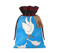 White Goose House - Bolsa de regalo con cordón de dos colores, bonita y conveniente para Navidad, cumpleaños