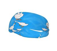 White Goose House - Diadema deportiva de moda que absorbe el sudor para correr, fitness, elástica, transpirable para todas las estaciones