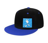 White Goose House - Gorra blanca con cierre a presión para hombres y mujeres, estilo hip hop, coloridos sombreros planos para adolescentes, gorra de béisbol ajustable, azul, Talla única