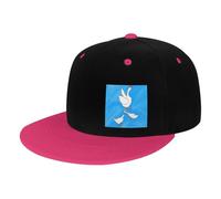 White Goose House - Gorra blanca con cierre a presión para hombres y mujeres, estilo hip hop, coloridos sombreros planos para adolescentes, gorra de béisbol ajustable, rosa, Talla única