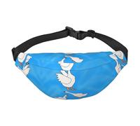 White Goose House - Riñonera cruzada para niños, bolsa de cintura grande de viaje para deportes, correr, ciclismo, viajes, pesca, color negro, talla única