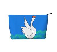 White Goose Spread its Wings - Bolsa de cosméticos de pana de moda, cierre de cremallera, adecuada para viajes, camping y uso diario