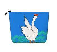 White Goose Spread its Wings - Bolsa de maquillaje de cáñamo falso de gran capacidad, organizador de viaje para viajes de negocios y uso diario