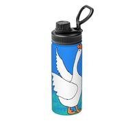 White Goose Spread its Wings Termo de viaje de acero inoxidable, termo deportivo de 18 onzas, adecuado para ciclismo, gimnasio, baloncesto, termo al aire libre