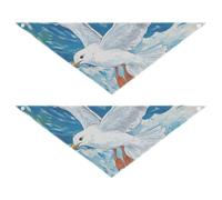 White Gull Flying Over Sea - Pañuelo ajustable para perros y gatos