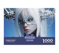 _white-haired_female_demon_with_silver_metl_ho_ce8376b2-392-406f-8beb-4b33327c194_1 1000 Pcs Premium-Karton Puzzle Fantasy Warrior Girl Stressabbau Familienspiel Puzzles Als Wohnaccessoires 52x38cm/10