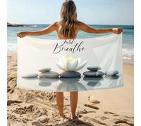 White Hand Towels Mindfulness Lotus: Just Breathe Serenity - Juego de toallas de baño de lujo