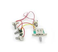 White hat, kit de arnés de cableado para guitarra Strat precableado, 3 ollas de 500 K, 1 volumen, 2 pomos de control de tono, interruptor de 5 vías