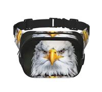 White Head Eagle - Riñonera cuadrada de doble capa con diseño de águila, bolsa cruzada para correr, viajes, senderismo