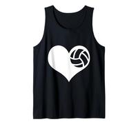 White Heart and Volleyball Lover Player Women Girls Camiseta sin Mangas