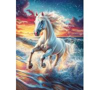 White Horse Running Persona en el bosque mágico Puzzles 300 Piezas Impossible 3D Cuento de hadas acompañante adorable Rompecabezas Para Adultos Desafío Intelectual Estera Portátil DIY Moderno Creativo
