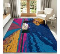 White House - Alfombra de campo de flores doradas rosas para dormitorio, 120 x 170 cm, alfombras para sala de estar, alfombra romántica de anime lavable para interiores, alfombra antideslizante y de