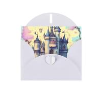 White JKIEGOQ - Tarjeta de felicitación con diseño de castillo de cuento de hadas de 4 x 6 pulgadas para Navidad, día de San Valentín, boda, tarjetas de invitación de fiesta
