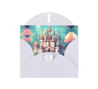 White JKIEGOQ - Tarjeta de felicitación con estampado de castillo clásico de 4 x 6 pulgadas para Navidad, día de San Valentín, boda, tarjetas de invitación de fiesta