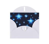 White JKIEGOQ - Tarjeta de felicitación con estampado de estrellas azules de dibujos animados de 4 x 6 pulgadas para Navidad, día de San Valentín, boda, tarjetas de invitación de fiesta