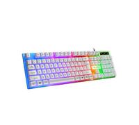 (white keyboard) RYRA PT6 Wireless Mechanical USB Wired Keyboard Mouse Set With Rainbow LED Backlight Gaming Keyboard Gaming Mouse For Laptop PC