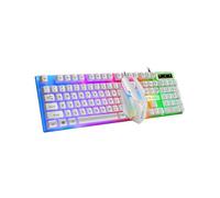 (white kit) RYRA PT6 Wireless Mechanical USB Wired Keyboard Mouse Set With Rainbow LED Backlight Gaming Keyboard Gaming Mouse For Laptop PC