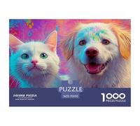 _white_kitten_and_dog_with_hppy_expressions_set__f3b7df82-8421-4f16-b53e-dc19748743_4 1000 Pcs Premium-Karton Puzzle Kitty And Puppy Stressabbau Kreatives Spiel Puzzles Als Wohnaccessoires 70x50cm/100
