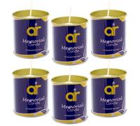 White Kosher Memorial Candle in Tin by A.R., 24 Hours by A&R