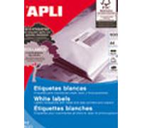 APLI 1797 - Etiquetas blancas permanentes adhesivas imprimibles, Inkjet-Laser-Copy, tamaño etiqueta 105 x 148 mm, cantos rectos, pack de 500 hojas A4 (2000 etiquetas), ideal para sobres y paquetes